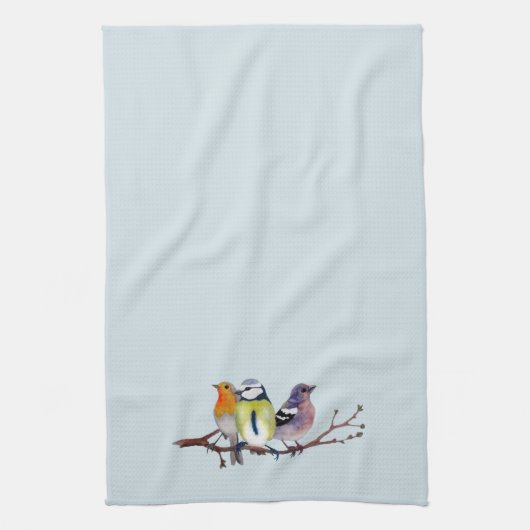 Keukenhanddoek drie kleine vogels (Verticaal)