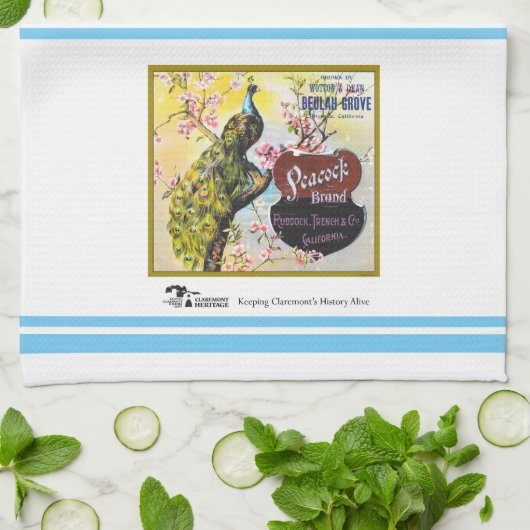 Keukenhanddoek - Etiket van pacockratten (Gevouwen)