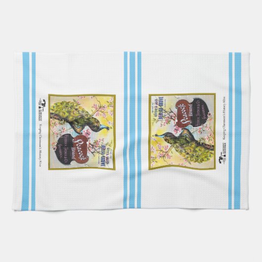 Keukenhanddoek - Etiket van pacockratten (Horizontaal)