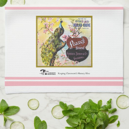 Keukenhanddoek - Etiket van pacockratten (Gevouwen)