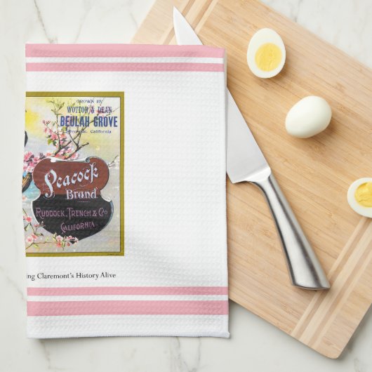 Keukenhanddoek - Etiket van pacockratten (Quarter Fold)