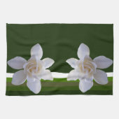 Keukenhanddoek - Gardenia op Stripes (Horizontaal)