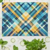 Keukenhanddoek Geel Geruit Design (Gevouwen)