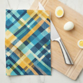 Keukenhanddoek Geel Geruit Design (Quarter Fold)