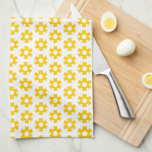 Keukenhanddoek - Gele bloemen