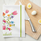 Keukenhanddoek, gepersonaliseerd, van Floral Theedoek (Quarter Fold)