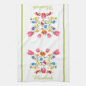 Keukenhanddoek, gepersonaliseerd, van Floral Theedoek (Verticaal)