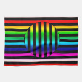 Keukenhanddoek - Gestreepte optische illusie (Horizontaal)