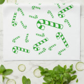 Keukenhanddoek - groene snoepkanen (Gevouwen)