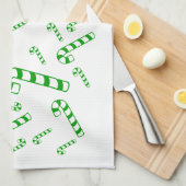 Keukenhanddoek - groene snoepkanen (Quarter Fold)