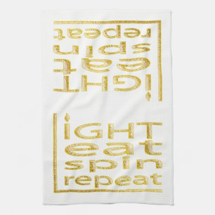 Keukenhanddoek "Hanukkah-Light Eat Spin Repeat"