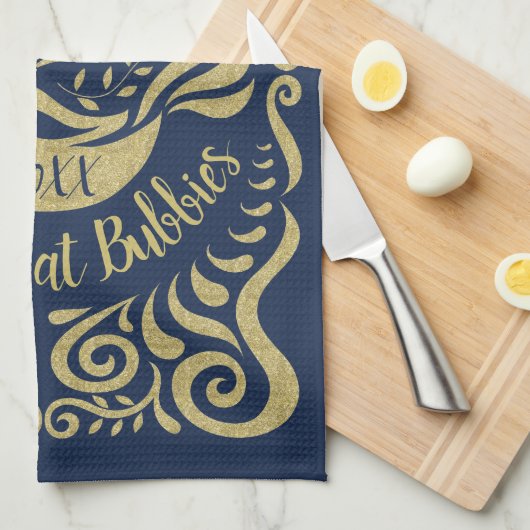 Keukenhanddoek "Happy Chanukah Blackboard Dove" (Quarter Fold)