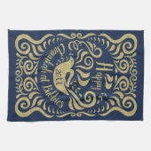 Keukenhanddoek "Happy Chanukah Blackboard Dove" (Horizontaal)