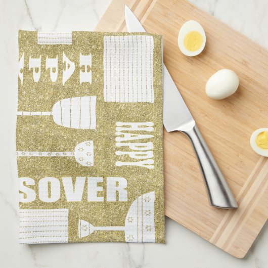 Keukenhanddoek "Happy Pesach/Pesach" (Quarter Fold)