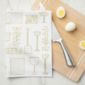 Keukenhanddoek "Happy Pesach Woorden " (Quarter Fold)