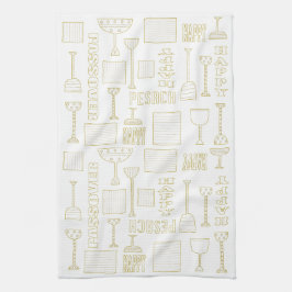 Keukenhanddoek "Happy Pesach Woorden "
