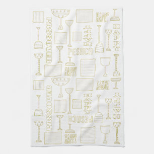 Keukenhanddoek "Happy Pesach Woorden "