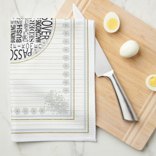 Keukenhanddoek "Happy Pesach Woorden " (Quarter Fold)