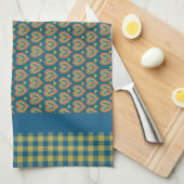Keukenhanddoek, hart en check Gingham Pattern Theedoek (Quarter Fold)