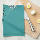 Keukenhanddoek - Helm met scheepsnaam (Quarter Fold)