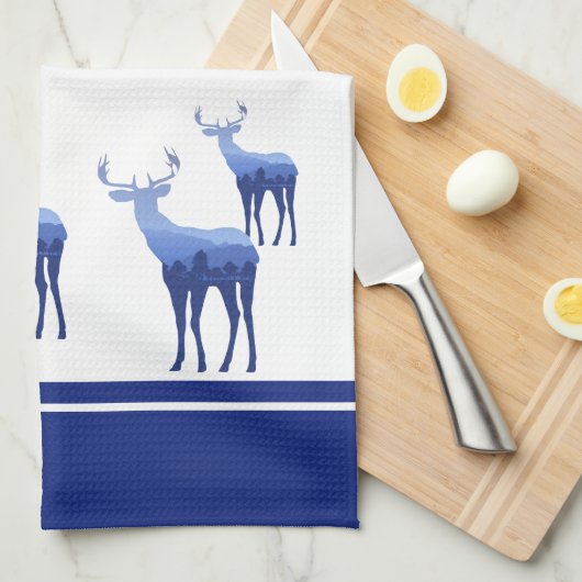 Keukenhanddoek-het hert theedoek (Quarter Fold)