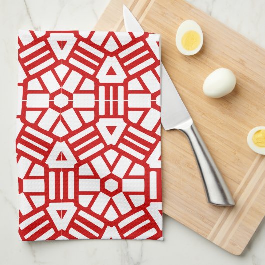 Keukenhanddoek - Hexagon en Bars (Quarter Fold)