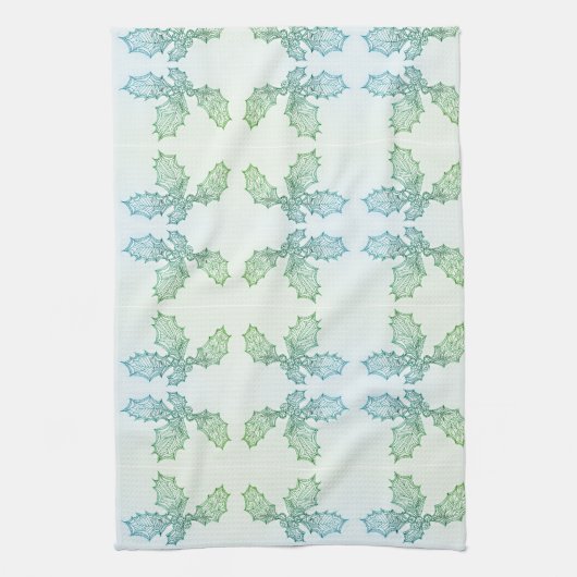 Keukenhanddoek Holly Allover Print witte achtergro (Verticaal)