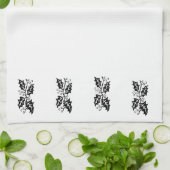 Keukenhanddoek - Holly Leaves in Black en White (Gevouwen)