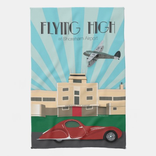 Keukenhanddoek in de stijl van Art Deco - Luchthav (Verticaal)