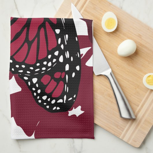 Keukenhanddoek - Jester Red Monarch Butterfly (Quarter Fold)