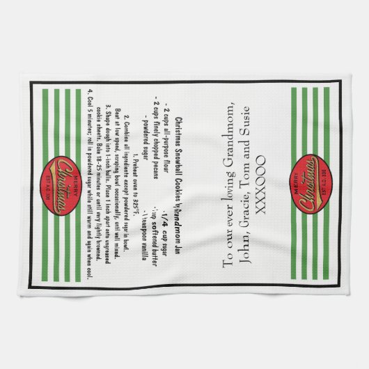 Keukenhanddoek "Kerst Retro Dish Handdoek" (Horizontaal)