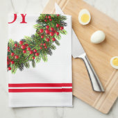 Keukenhanddoek-kerstBerry Wreath Theedoek (Quarter Fold)