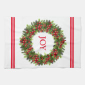 Keukenhanddoek-kerstBerry Wreath Theedoek (Horizontaal)