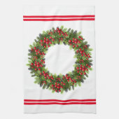 Keukenhanddoek-kerstBerry Wreath Theedoek (Verticaal)