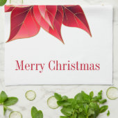 Keukenhanddoek-Kerstmis Poinsettia Theedoek (Gevouwen)