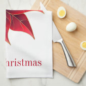 Keukenhanddoek-Kerstmis Poinsettia Theedoek (Quarter Fold)