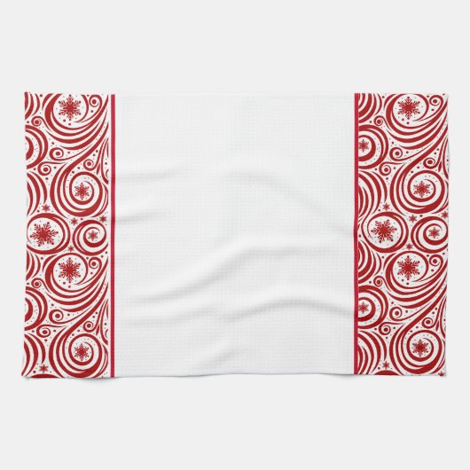 Keukenhanddoek-Kerstmis Sneeuwvlokken Theedoek (Horizontaal)