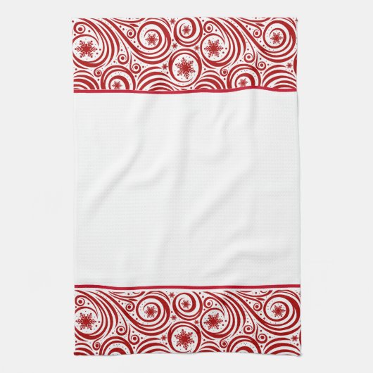 Keukenhanddoek-Kerstmis Sneeuwvlokken Theedoek (Verticaal)