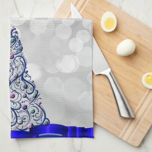 Keukenhanddoek - Kobalt-wervelkolom (Quarter Fold)