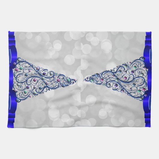 Keukenhanddoek - Kobalt-wervelkolom (Horizontaal)