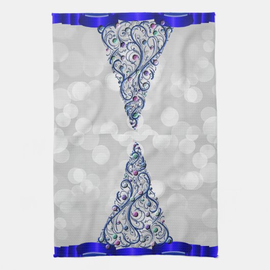 Keukenhanddoek - Kobalt-wervelkolom (Verticaal)