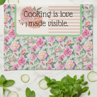 keukenhanddoek. Koken is liefde zichtbaar gemaakt. Theedoek