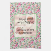keukenhanddoek. Koken is liefde zichtbaar gemaakt. Theedoek (Verticaal)