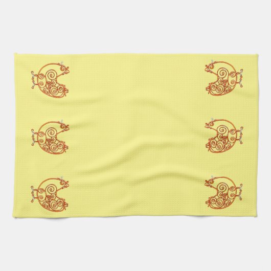 Keukenhanddoek - Koperwierkippen (Horizontaal)