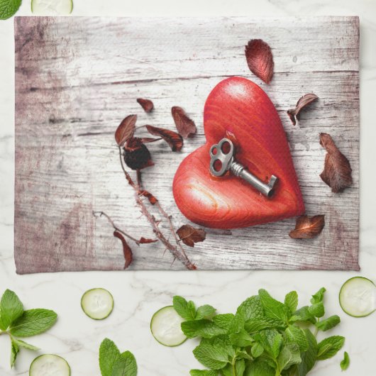 Keukenhanddoek Landtroep Sleutel voor mijn hart Ru (Gevouwen)