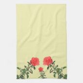 Keukenhanddoek - Lange gestempelde roze rozen (Verticaal)