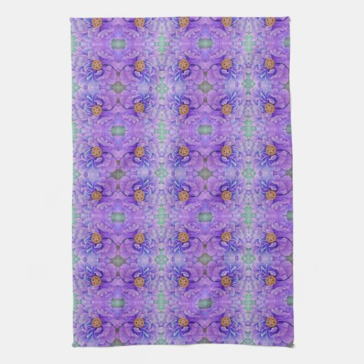 Keukenhanddoek - Lavendel Pioen (Verticaal)
