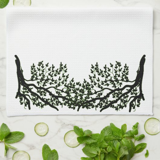 Keukenhanddoek - Leafy Branches doorweven (Gevouwen)