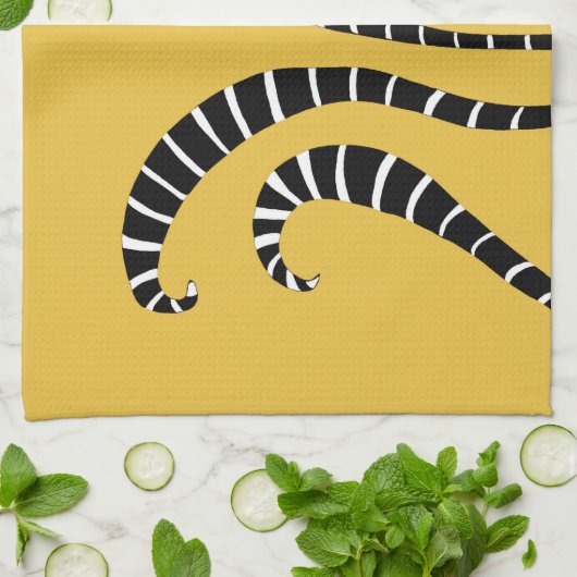 Keukenhanddoek - Lemur Tails Gold (Gevouwen)