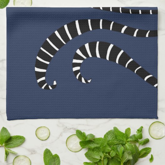 Keukenhanddoek - Lemur Tails Navy (Gevouwen)